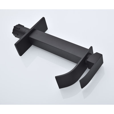 High - Quality Stainless Steel Matte Black Waterfall Spout Single Handle Bathroom Faucet, Pop Up Drain For Non Overflow Sinks, Stable Flow, Quick Installation Setup
