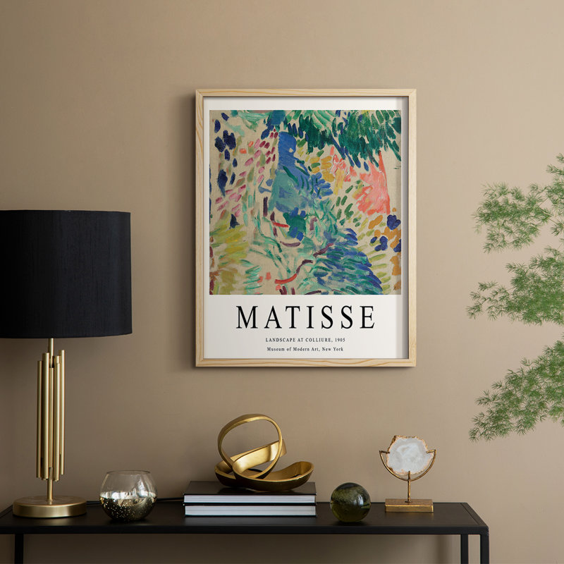 Matisse CDXC III, reproduction d'art encadrée - bois massif, H 11 po x l 9 po, Naturel