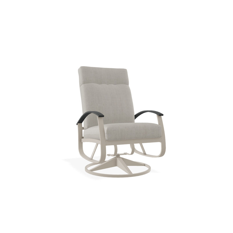 Belle Isle Outdoor Rocker Chair, Canvas Pacific Blue Sunbrella® Canvas, Gloss White, Classic Graphite P30