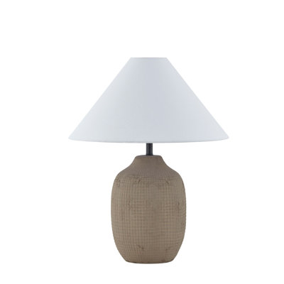 Lampe de table 23,5 "avec abat-jour en lin Hartford, taupe