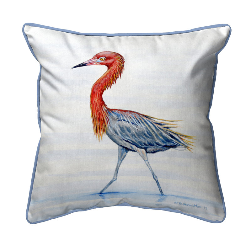  Housse et insert de coussin carré rouge Reddish Egret, Grand