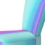 Chaise d'appoint rembourrée à motif bleu et mauve à rayures