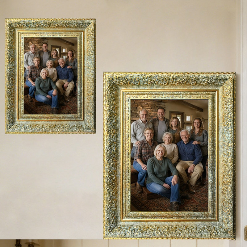 Cadre photo polyvalent doré antique 1PC pour photos et tablettes de chambre 5 "x 7", Antique Gold, 1, 5" W x 7" H
