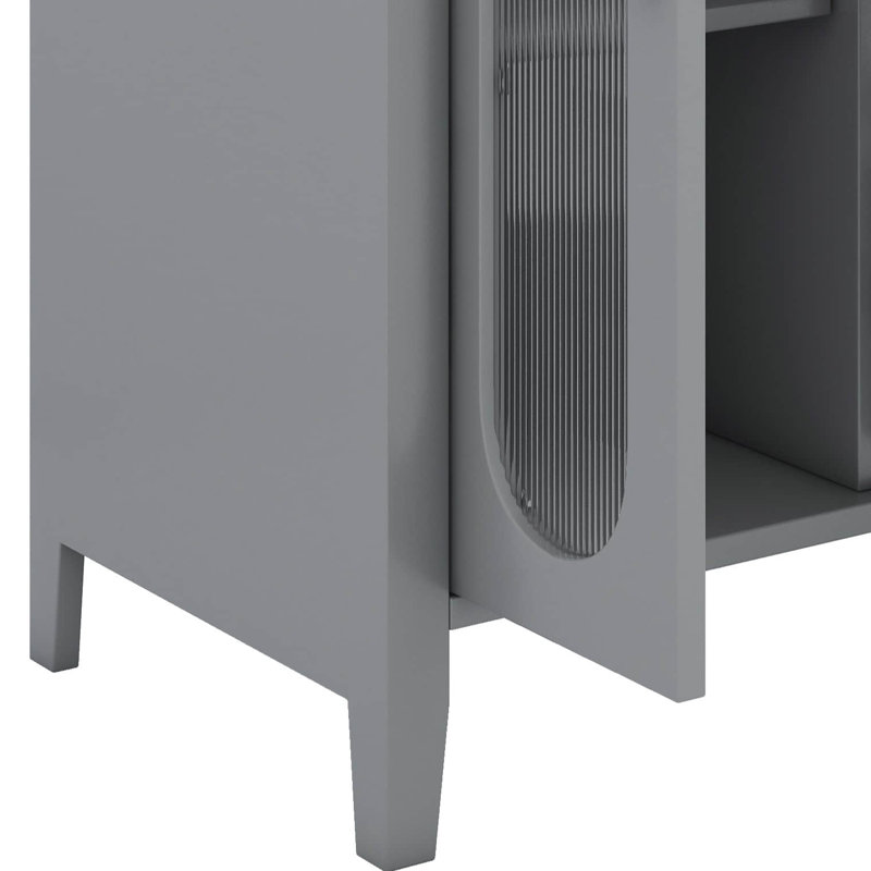 Meuble-lavabo 24 po avec tablette intérieure personnalisable, 2 tiroirs et une porte simple, Gris