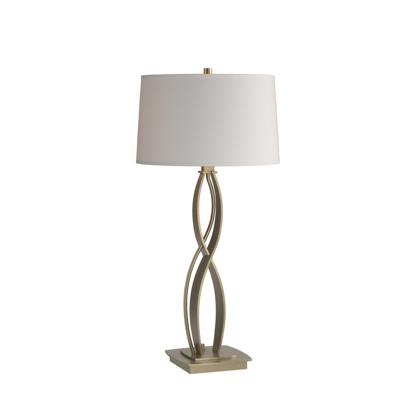 Lampe de table Almost Infinity, Graine de lin, Or doux