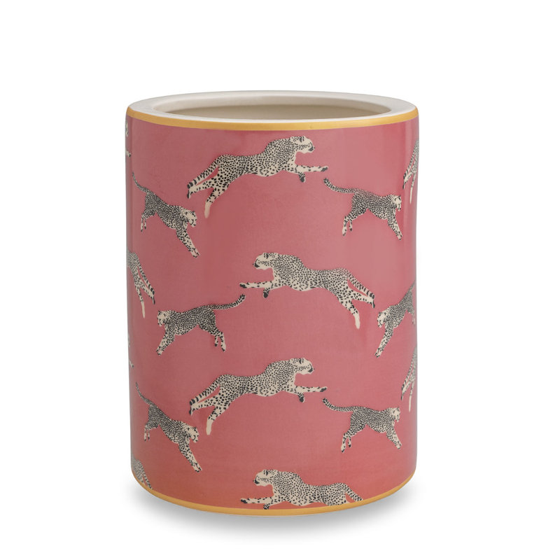 Leaping Cheetah Ice Bucket, Pink