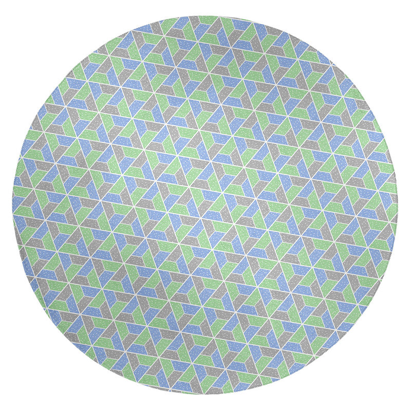 Tapis moyen bleu marine/brun clair/brun moyen trapézoïdals, Rectangle 4 pi x 6 pi