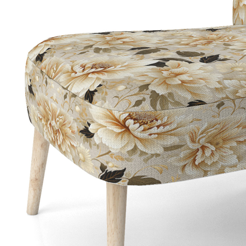 Chaise d'appoint rembourrée Beige Antique Flower Harmony - Cottage