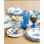 Bol bas floral bleu / blanc Tarhong Cottage, 9 po / 34 oz Ensemble de 6