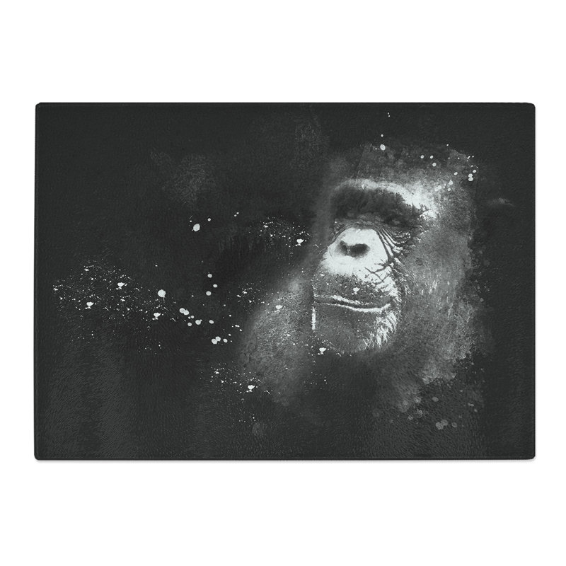 Tempered Glass Ape Paint Splash Chopping Board, 20 cm x 28.5 cm