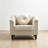 Jeliana 31 Wide Lint Sofa Chair Upholstered Single Sofa Chair with Rivet Decor Rolling Armrests-274424118