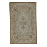 Hand-Knotted High-Quality Ivory and Beige Area Rug