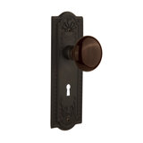 Meadows Plate with Decorative Keyhole and Brown Porcelain Door Knob