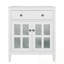 Meuble-lavabo avec lavabo, tablette réglable et 2 portes en verre-1358536016