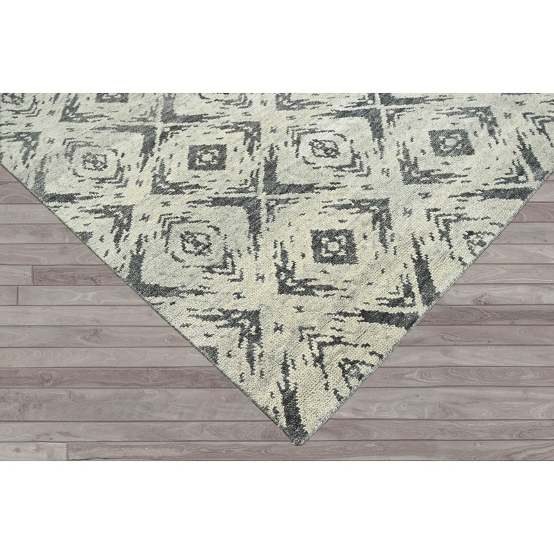 Tapis unique Nubar en ton sur ton gris, 9 pi 1 po x 12 pi 1 po