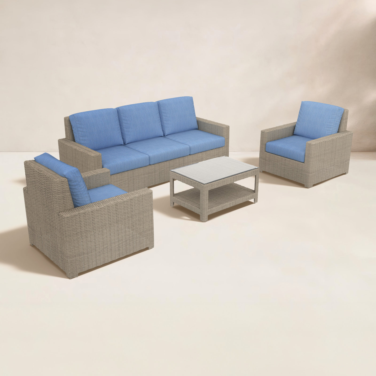 Henri 5-Person Sunbrella® Patio Seating Group, Cast Ocean