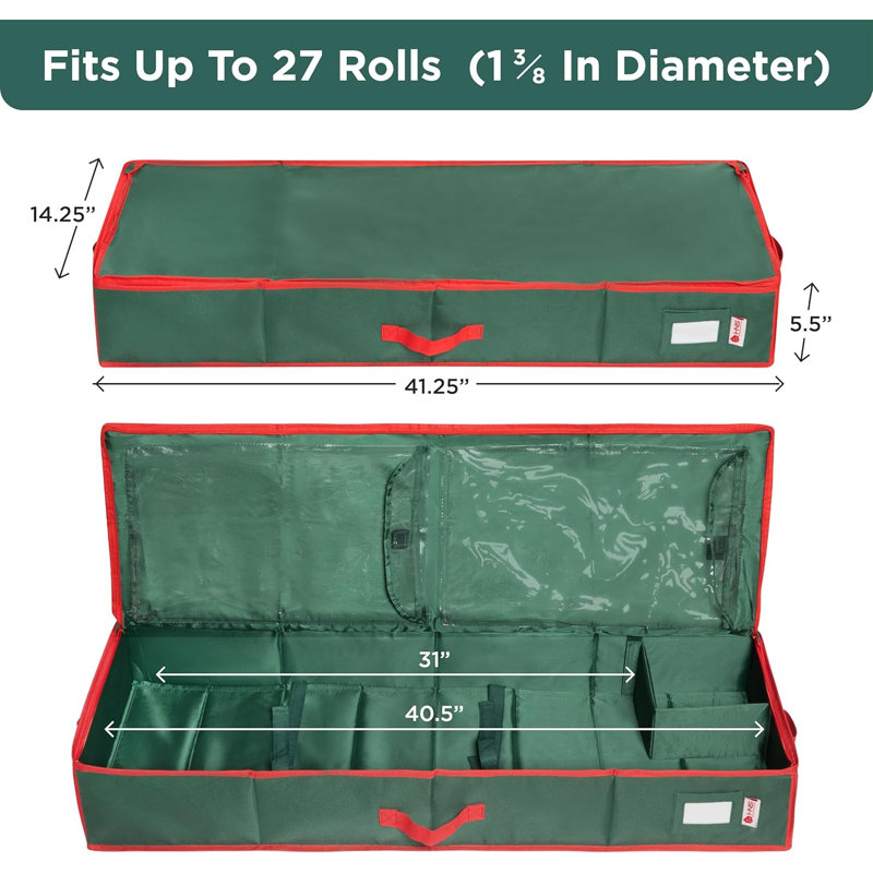 Contenant de papier d'emballage. Peut contenir jusqu'à 27 rouleaux de 1,37 po de diamètre , Vert