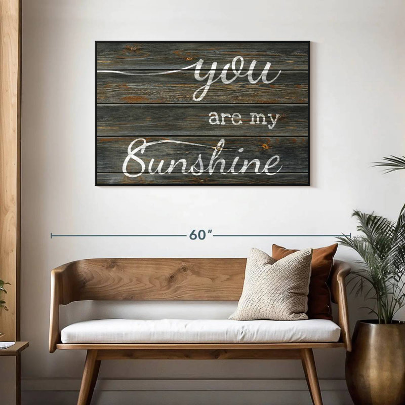 You Are My Sunshine Typographie I, Cadre flottant noir, 43 po x 29 po