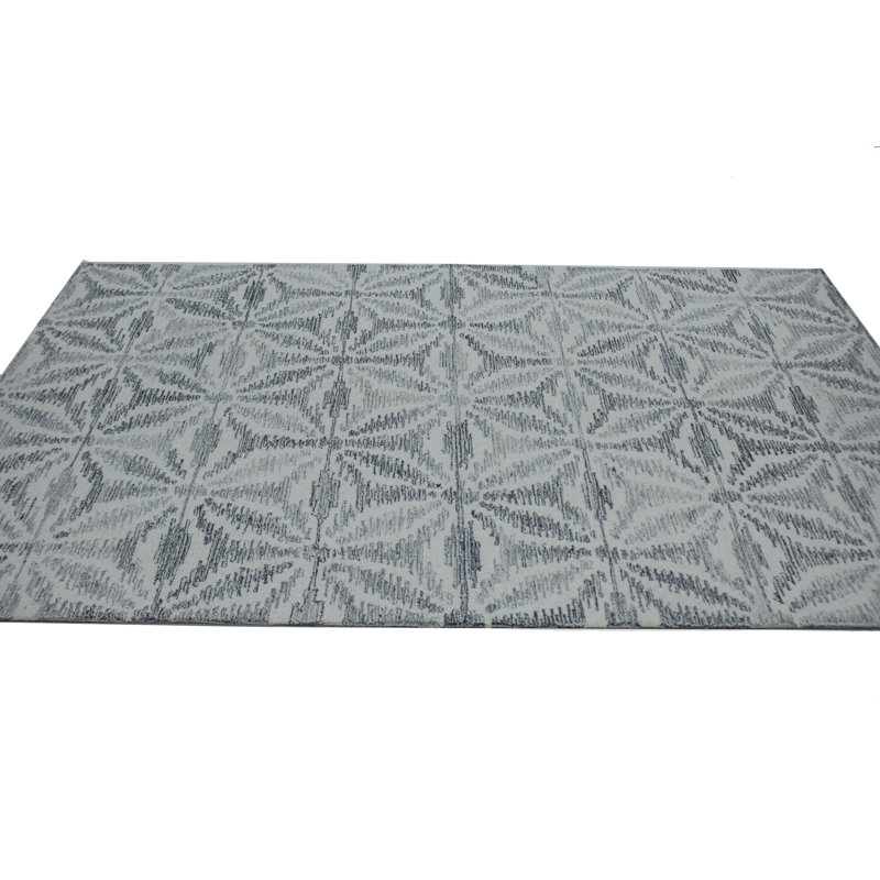 Tapis gris en laine touffeté à la main Thadine