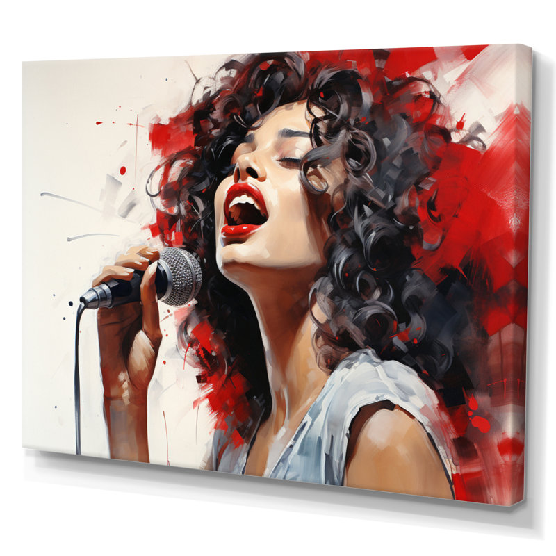 Red Black Music Vocal Expression - impression, H 34 po x l 44 po, Toile tendue