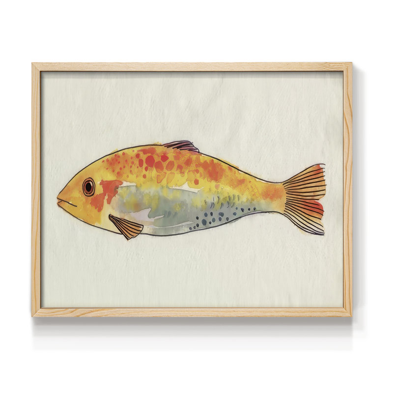 Fanciful Fish II -Framed Print - Restickable, Naturel, H 11 po x l 14 po