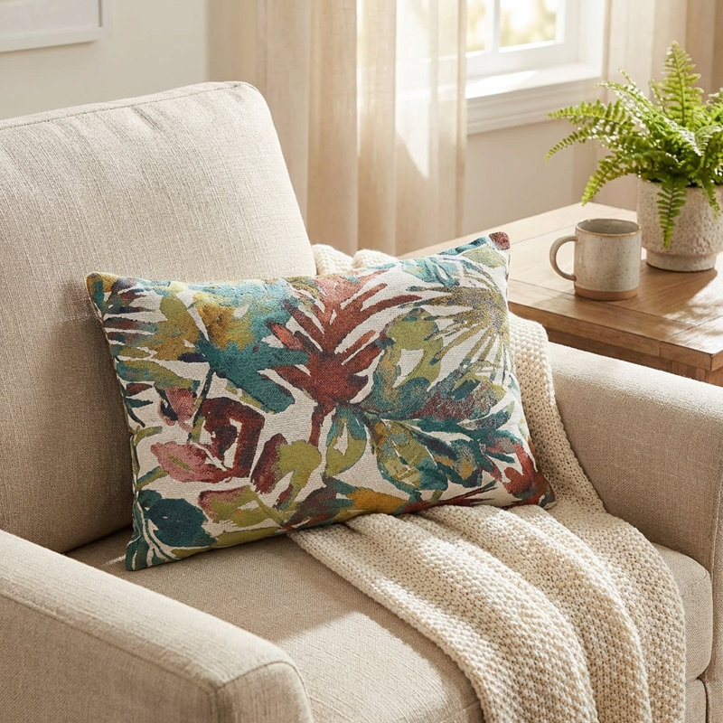 Tudor Floral Reversible Throw Pillow, 20" H x 20" W