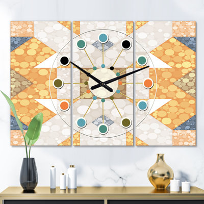Horloge murale très grande géométrique rétro i Mid-Century