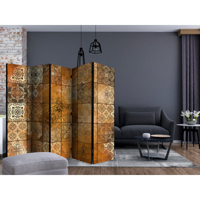 225cm W x 172cm H 5 - Panel Wood Folding Room Divider