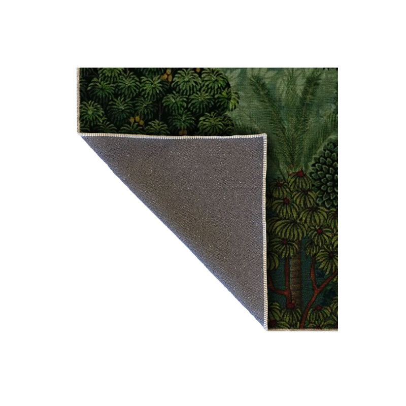 Green Themed Mixed Trees Patterned Creative Modern Decorative Rug, Runner 3'3" x 9'10" Rug Pad Included