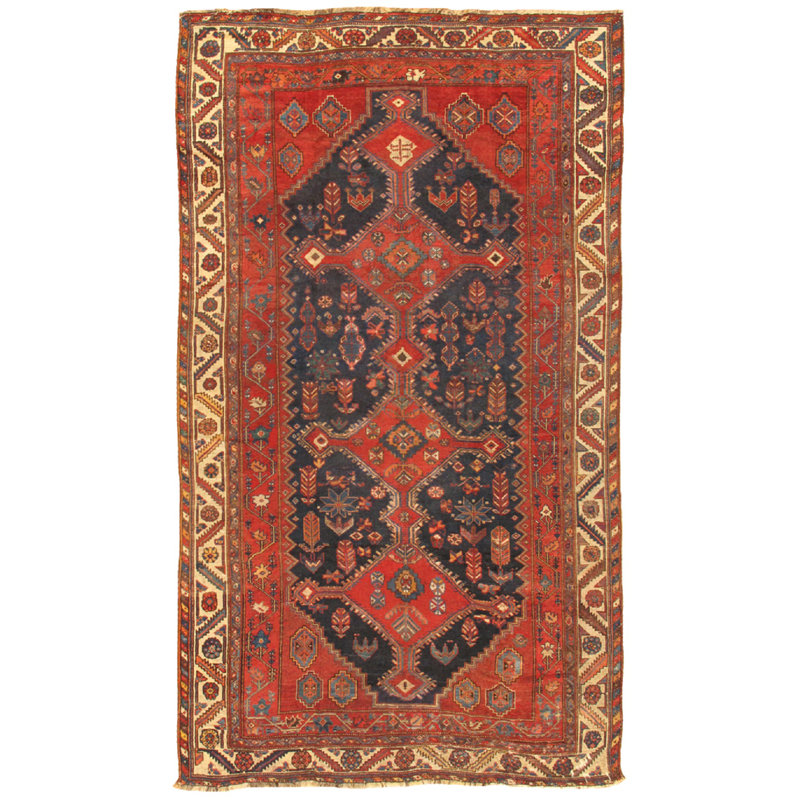 Antique One-of-a-Kind Rectangle 6'7" X 11'3" Hand Knotted Area Rug