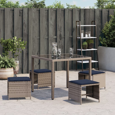 Bay Isle Home? Tabourets de patio avec coussins 4 pièces 15,7 po x 15,7 po x 13,8 po
