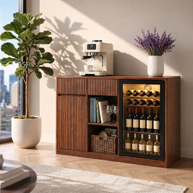 Armoire de bar 51,2 po, Noyer