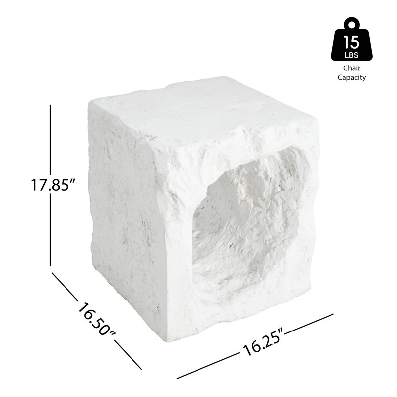 Chalamet Patio Karst-Inspired Magnesium Oxide Side Table