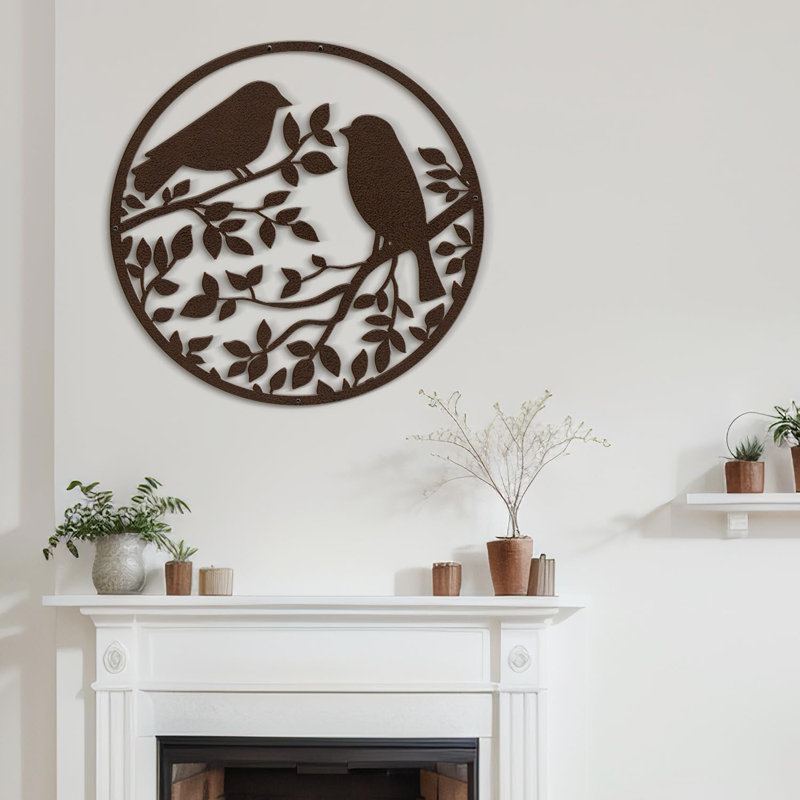 Wall Decor Metal, 18" H x 18" W x 0.05" D, Bronze