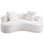 Canapé 3 places Cloud (202 cm), sans ossature, blanc crème, tissu bouclé, mousse et ressorts, livré monté, adaptable à différents environnements.