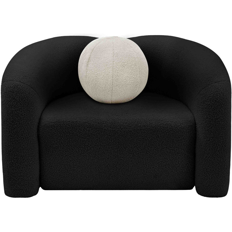 Kali Upholstered Armchair, Black Teddy Fabric