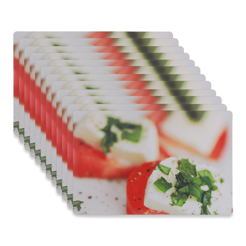 Napperon en plastique tomate avec bocconcini - ensemble de 12