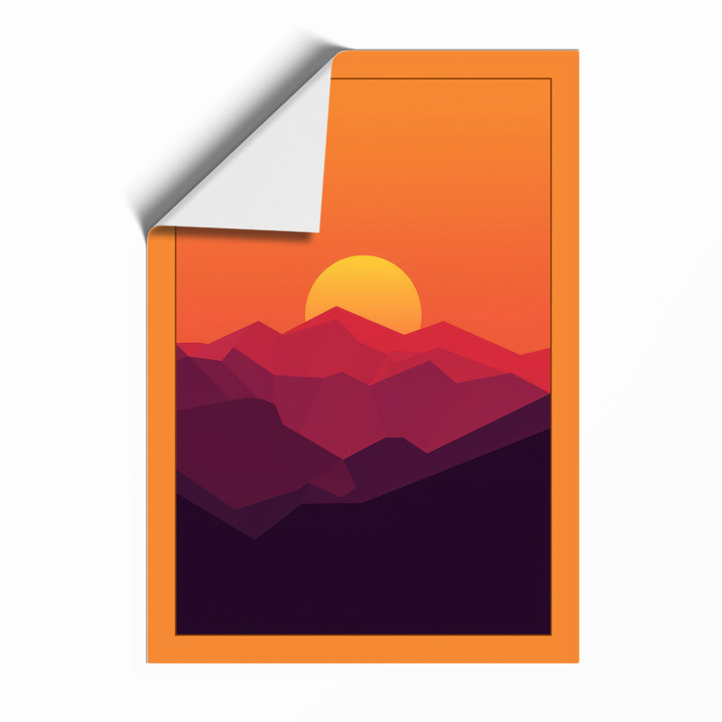 Mountains at Sunrise Modern - Framed Print, A1 - 84.1 x 59.4 cm, Unframed
