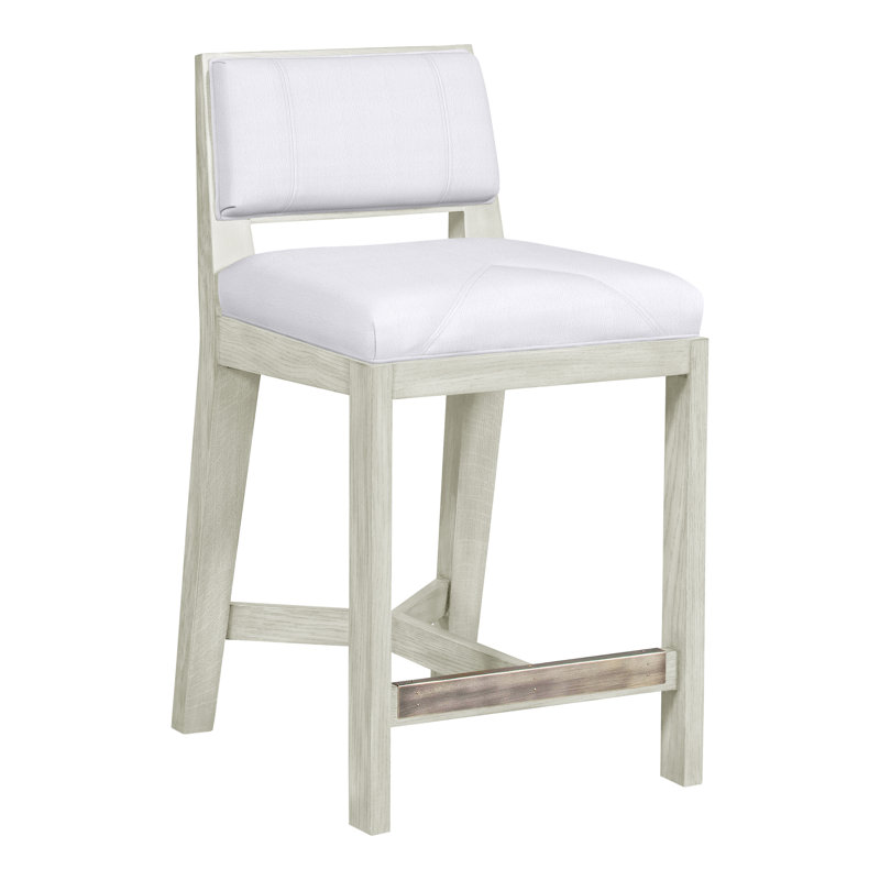 Scoville By Thom Filicia Upholstered Counter Stool with Solid Wood Frame, Wrenn, Neige Navada