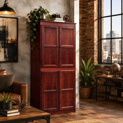 Armoire de rangement en bois Kesterson, 72 pouces avec 5 tablettes