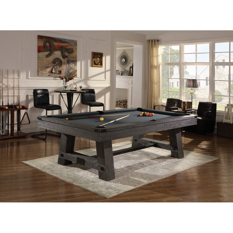 Yukon Slate Pool Table with Professional Installation Included, 7'5", Charcoal, Weathered Fieldstone