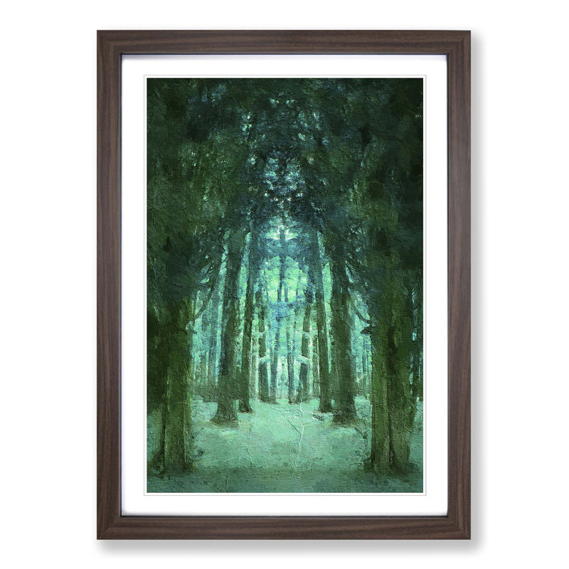 Forest Arch in Abstract - Picture Frame Painting Print, 65cm H x 48cm W x 2cm D, Walnut Framed