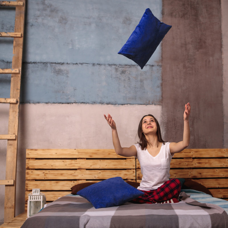 2 pièces luxueuses en duvet de qualité supérieure rectangulaire en duvet, Bleu foncé