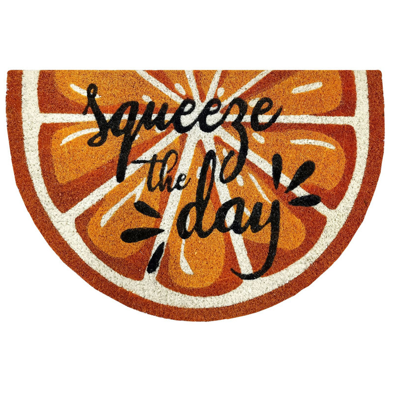 Laceymai Squeeze The Day Slice 28 po x 18 po Tapis de porte antidérapant pour l'extérieur