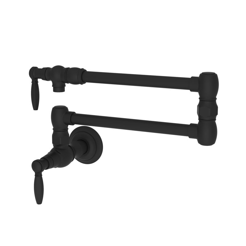 Metropole Wall Mount Pot Filler, Flat Black