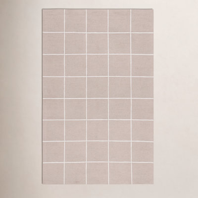 Beige Ivory Hand-Tufted Wool Rug