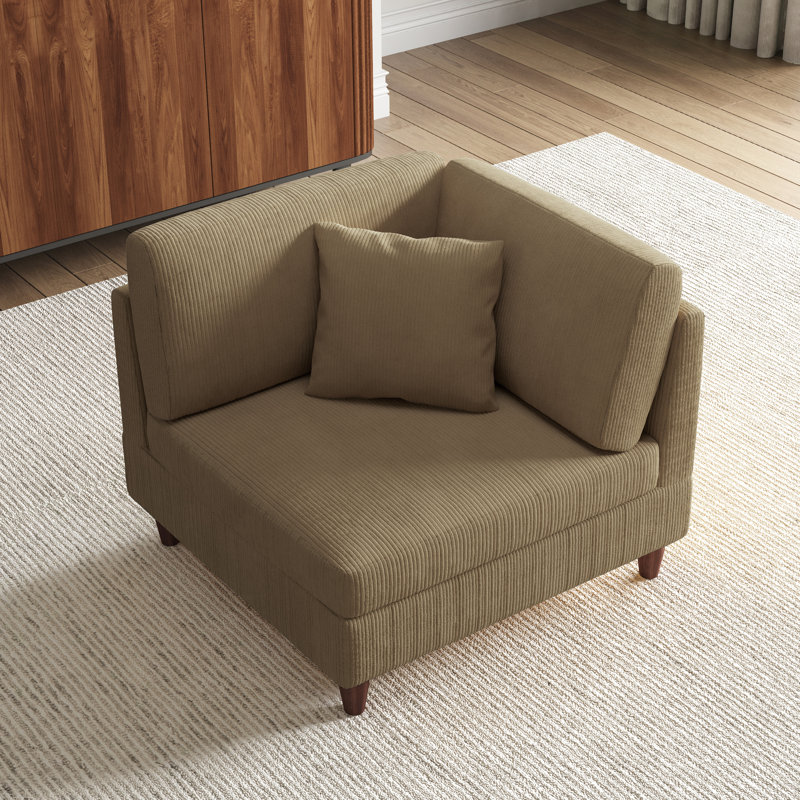 Mordecai 95Cm Wide Side Chair, Camel Corduroy