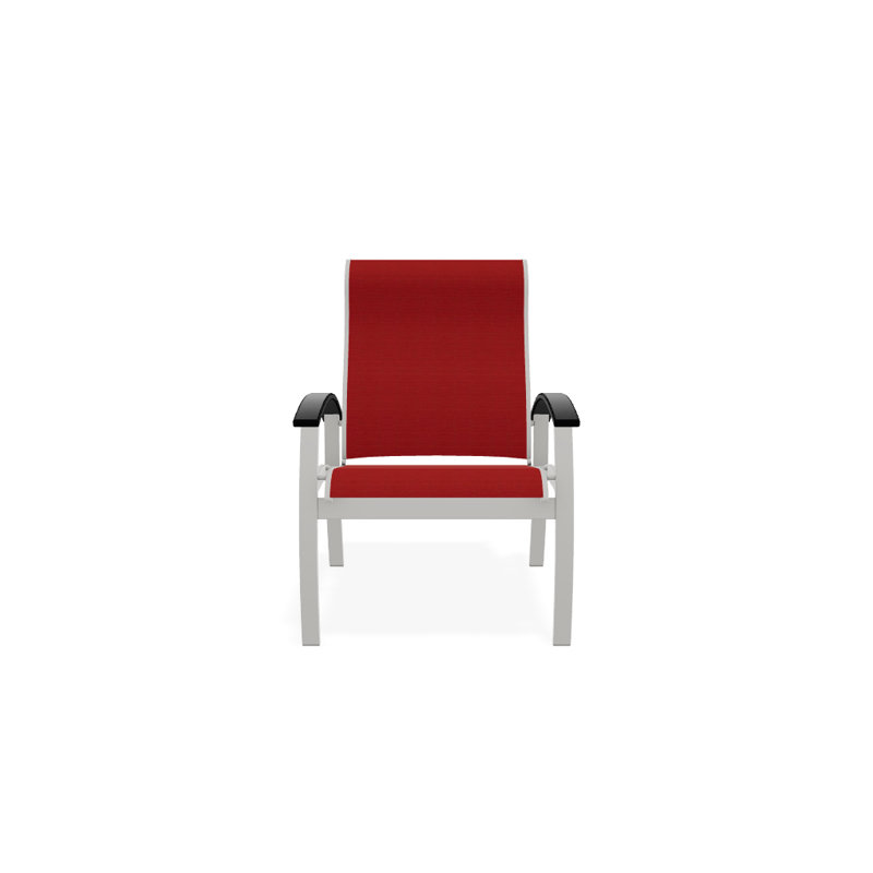 Chaise de patio Askar, Rouge 1D Sunbrella®, Noir, Neige texturée