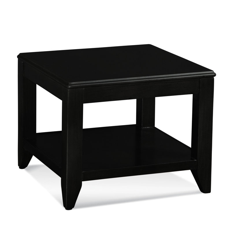 Elements Solid Wood End Table, Black