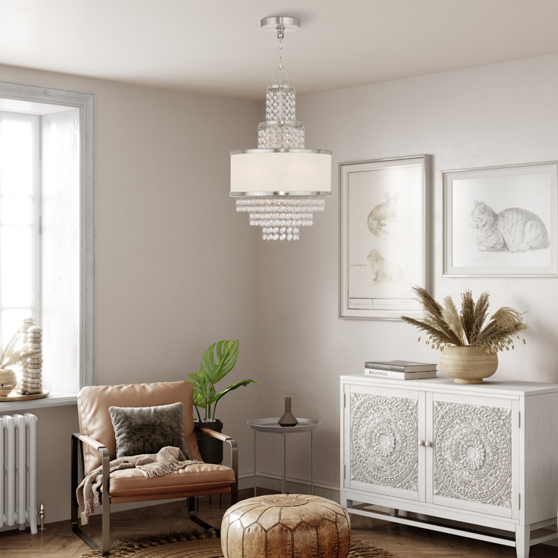 Ruggles 3 - Light Dimmable Tiered Chandelier, Brushed Nickel
